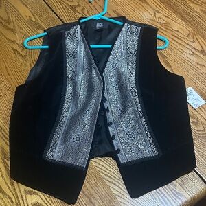 100% Cotton Morgan Taylor Black and Silver Vest
